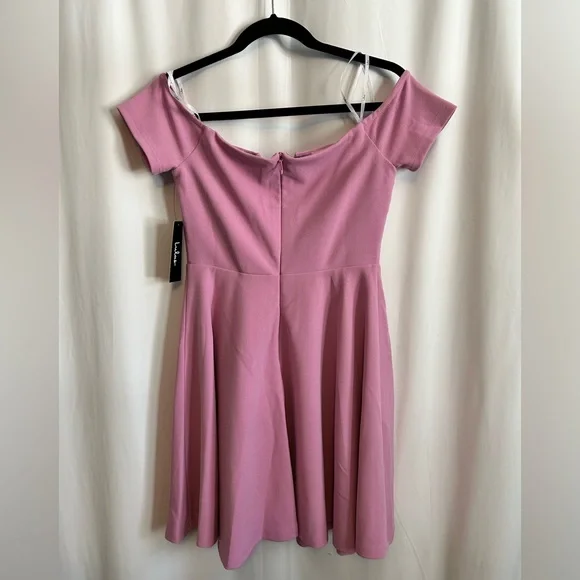 NWT Lulu’s Purple Off the Shoulder Skater Mini Dress Size M - Picture 2 of 5